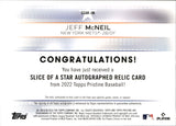 2022 Jeff McNeil Topps Pristine SLICE OF A STAR AUTOGRAPH RELIC JERSEY AUTO #SSAR-JM New York Mets