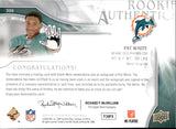 2009 Pat White Upper Deck SP Authentic ROOKIE AUTHENTICS AUTO PATCH AUTOGRAPH RC 428/999 #399 Miami Dolphins