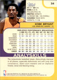 2000-01 Kobe Bryant Topps Stadium Club #34 Los Angeles Lakers