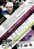 2021-22 Jordan Kyrou Upper Deck Synergy FX AUTOGRAPH GREEN 56/99 AUTO #FX-JK St. Louis Blues