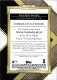 2016 Kolten Wong Topps Triple Threads JERSEY RELIC 4/36 #TTR-KW2 St. Louis Cardinals