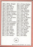 1969 Topps CHECKLIST 6TH SERIES 513-588 #504 *UNMARKED*