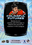 2024-25 Connor Bedard Upper Deck Allure COLORFUL FUTURES BLUE #CF-10 Chicago Blackhawks