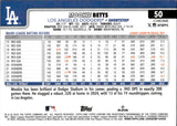 2025 Mookie Betts Topps Chrome PURPLE REFRACTOR 135/250 #50 Los Angeles Dodgers