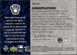 2007 Robin Yount Upper Deck UD Premier PREMIER REMNANTS 3 8/75 GAME-USED JERSEY #PR3-RY Milwaukee Brewers *CREASED*