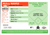 2008 Mickey Mantle Topps Chrome HOME RUN 460 HISTORY REFRACTOR 258/400 #MHRC460 New York Yankees