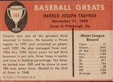 1961 Pie Traynor Fleer #144 Pittsburgh Pirates BV$10