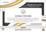 2022 George Pickens Panini Immaculate Collection ROOKIE PATCH AUTO 55/99 RC AUTOGRAPH #PPR-GPI Pittsburgh Steelers