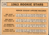 1963 Max Alvis Bob Bailey Ed Kranepool Pedro Oliva Topps ROOKIE STARS #228 Indians Pirates Mets Twins BV$400