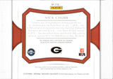 2018 Nick Chubb Panini National Treasures Collegiate ROOKIE PATCH AUTO 4/5 RC AUTOGRAPH #110 Georgia Bulldogs