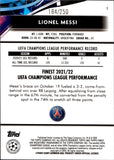 2021-22 Lionel Messi Topps Finest UEFA Champions League YELLOW PRISM REFRACTOR 184/250 #1 ARGENTINA PARIS SAINT-GERMAIN