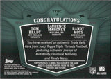2007 Tom Brady Laurence Maroney Randy Moss Topps Triple Threads TRIPLE EMERALD JERSEY 6/18 RELIC #TTRC-2 New England Patriots