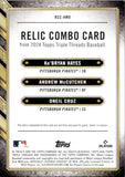 2024 Ke'Bryan Hayes Andrew McCutchen Oneil Cruz Topps Triple Threads RELIC COMBO PURPLE 26/27 JERSEY BAT #RCC-HMO Pittsburgh Pirates