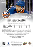 2025-26 Marshall Warren Upper Deck SP Authentic FUTURE WATCH ROOKIE AUTOGRAPH 245/999 RC AUTO #FW-MW New York Islanders