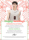 2023 Matas Buzelis Leaf Happy Holidays AUTOGRAPH AUTO #BA-MB1 Chicago Bulls