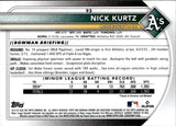 2025 Nick Kurtz Bowman Chrome MOJO REFRACTOR ROOKIE RC #93 Oakland A's
