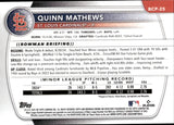 2025 Quinn Mathews Bowman Chrome Prospects 1ST BOWMAN YELLOW X-FRACTOR 74/75 #BCP-25 St. Louis Cardinals