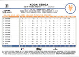 2024 Kodai Senga Topps Chrome ORANGE WAVE REFRACTOR 1/25 #31 New York Mets
