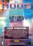 2023-24 Victor Wembanyama Panini NBA Hoops Premium Stock HOOPLA SILVER PRIZM ROOKIE RC #5 San Antonio Spurs