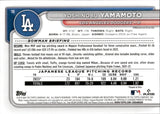 2024 Yoshinobu Yamamoto Bowman Chrome MOJO REFRACTOR ROOKIE RC #73 Los Angeles Dodgers 3
