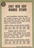 1967 Mike Andrews Reggie Smith Topps ROOKIE STARS #314 Boston Red Sox