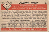 1953 Johnny Lipon Bowman Color #123 Boston Red Sox BV$100