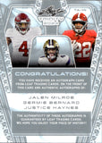 2024 Jalen Milroe Germie Bernard Justice Haynes Leaf Trinity TRIPLE AUTOGRAPH 21/49 AUTO #TA-14 Alabama Crimson Tide