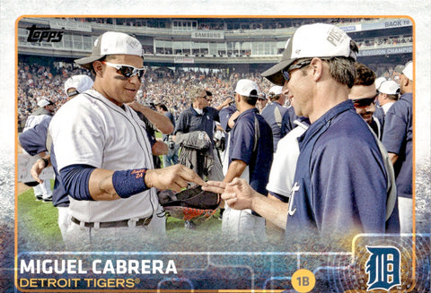 2015 Miguel Cabrera Topps SERIES 1 WEARING SUNGLASSES SP PHOTO VARIATION #200 Detroit Tigers