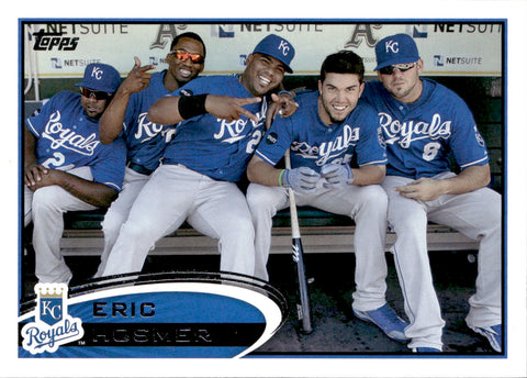 2012 Eric Hosmer Topps IN DUGOUT POSING WITH TEAMMATES SP PHOTO VARIATION #35 Kansas City Royals