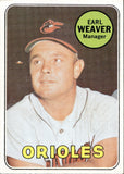 1969 Earl Weaver Topps #516 Baltimore Orioles BV$50