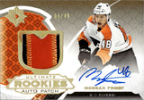 2019-20 Morgan Frost Upper Deck Ultimate Collection ULTIMATE ROOKIES AUTO PATCH 4/49 RC AUTO #195 Philadelphia Flyers