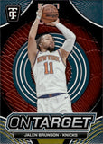 2024-25 Jalen Brunson Panini Totally Certified ON TARGET NEON ORANGE MIRROR 53/249 #15 New York Knicks