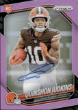 2025 Quinshon Judkins Panini Prizm PINK PRIZM AUTOGRAPH ROOKIE AUTO RC #313 Cleveland Browns