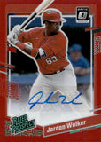 2023 Jordan Walker Panini Donruss Optic RATED PROSPECT SIGNATURES RED PRIZM AUTOGRAPH ROOKIE 11/25 AUTO RC #RPS-JW St. Louis Cardinals