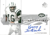 2001 Vinny Testaverde Upper Deck SP Authentic SIGN OF THE TIMES AUTOGRAPH AUTO #VT New York Jets