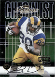 2000 Isaac Bruce Playoff Prestige OVERALL CHECKLIST AUTOGRAPH AUTO #CL90 St. Louis Rams