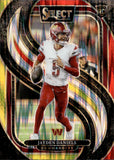 2024 Jayden Daniels Panini Select PREMIER LEVEL YELLOW & RED SHOCK PRIZM ROOKIE RC #112 Washington Commanders