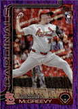 2025 Michael McGreevy Topps SERIES ONE PURPLE HOLO FOIL ROOKIE 119/250 RC #193 St. Louis Cardinals