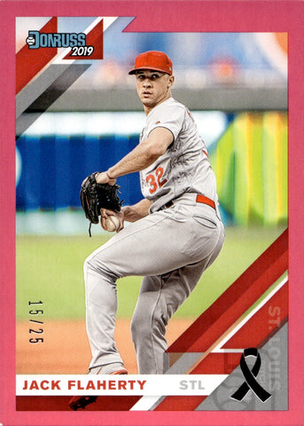2019 Jack Flaherty Panini Donruss MOTHER'S DAY RIBBON 15/25 #176 St. Louis Cardinals *NRMT*