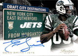 2013 Geno Smith Panini Prestige DRAFT CITY DESTINATIONS AUTOGRAPH ROOKIE AUTO RC #6 New York Jets