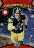 2024 T.J. Watt Panini Certified CERTIFIED STARS RED MIRROR 1/99 #19 Pittsburgh Steelers
