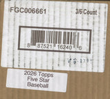 2026 Topps Five Star Baseball Hobby, 3 Box Case