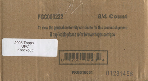 2025 Topps UFC Knockout Hobby, 8 Box Case