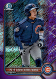 2022 Pete Crow-Armstrong Bowman Chrome Prospects PURPLE SHIMMER REFRACTOR 132/250 #BCP-198 Chicago Cubs