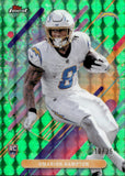2025 Omarion Hampton Topps Finest GREEN GEOMETRIC REFRACTOR ROOKIE 10/25 RC #208 Los Angeles Chargers
