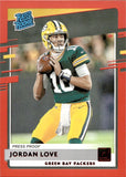 2020 Jordan Love Panini Donruss RATED ROOKIE PRESS PROOF RED RC #304 Green Bay Packers