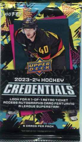 2023-24 Upper Deck Credentials Hobby Hockey, Pack