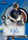 2023 Jonathan Aranda Topps Finest BLUE REFRACTOR AUTOGRAPH ROOKIE 36/150 AUTO RC #FA-JA Tampa Bay Rays