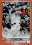 2022 Willson Contreras Topps Chrome ORANGE REFRACTOR 4/25 #136 Chicago Cubs