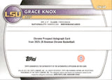 2025-26 Grace Knox Bowman University Chrome 1st BOWMAN BLUE MOJO REFRACTOR CHROME PROSPECT AUTOGRAPH 123/150 #CPA-GK LSU Tigers